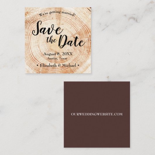 Aangepaste Rustic Sla de datum van het gedrukte ho Vierkante Visitekaartje (Voorkant / Achterkant)