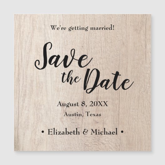 Aangepaste Rustic Sparen de datum Gedrukte Mag van (Voorkant)