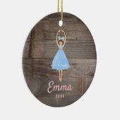 Aangepaste Rustic Sugarplum Fairy Ballerina Keramisch Ornament (Rechts)