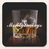 Aangepaste Rustic Whiskey Rocks Kartonnen Onderzetters (Voorkant)