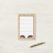 Aangepaste Rustic Wood KuneKune Pig Post-it® Notes (Op bureau)
