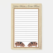 Aangepaste Rustic Wood KuneKune Pig Post-it® Notes (Voorkant)