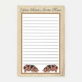 Aangepaste Rustic Wood KuneKune Pig Post-it® Notes
