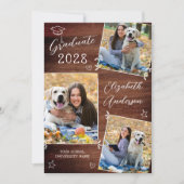 Aangepaste rustieke Afstuderen 3 foto Doodle Afstu Kaart (Voorkant)