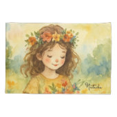 Aangepaste rustieke Alice in Wonderland waterverf  Kussensloop (Achterkant)