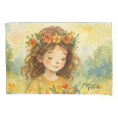 Aangepaste rustieke Alice in Wonderland waterverf  Kussensloop (Voorkant)