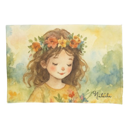 Aangepaste rustieke Alice in Wonderland waterverf  Kussensloop (Voorkant)