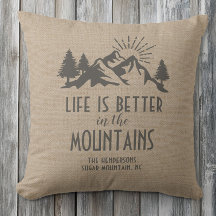 Aangepaste Rustieke Beter In Mountain Quote Tan Br