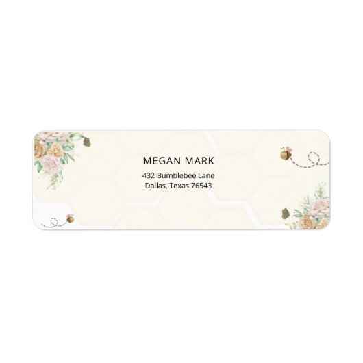 Aangepaste rustieke bij-thema bloemenhoningraat etiket (Voorkant)