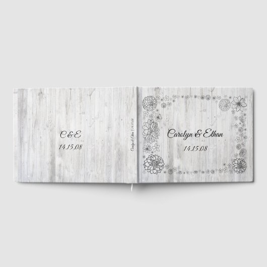 Aangepaste rustieke bloemen gastenboek (Volledig)