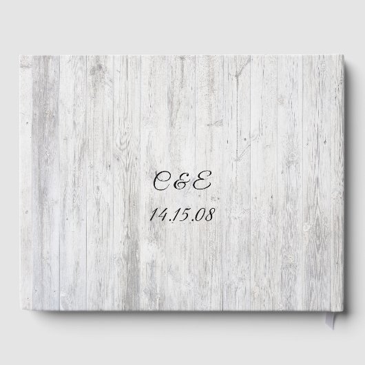 Aangepaste rustieke bloemen gastenboek (Achterkant)