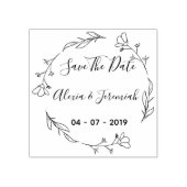 Aangepaste rustieke bloemen opslaan van de datum rubberstempel (Afrduk)