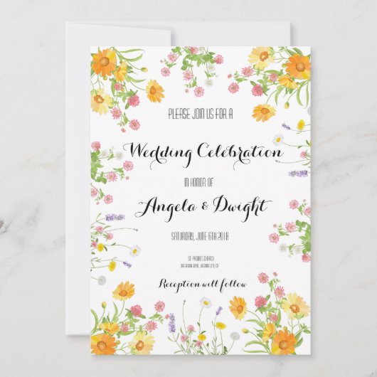 Aangepaste Rustieke Bloemen Wedding Design Kaart (Voorkant)