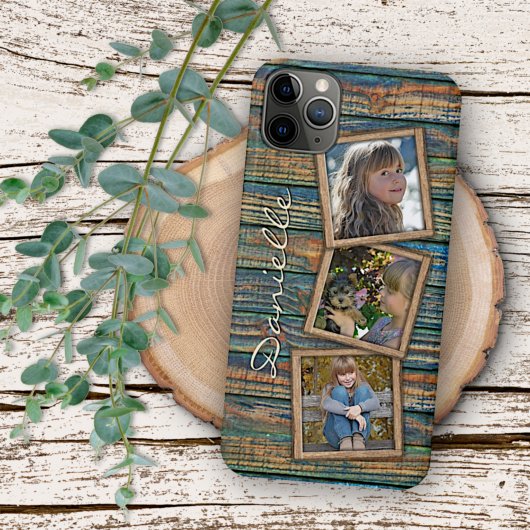 Aangepaste rustieke  boerderij houtnerf patroon Case-Mate iPhone case