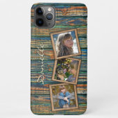 Aangepaste rustieke boerderij houtnerf patroon iPhone hoesje (Achterkant)