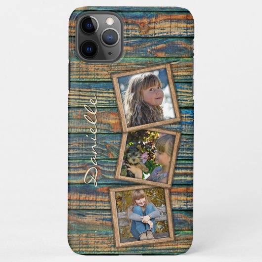 Aangepaste rustieke boerderij houtnerf patroon iPhone hoesje (Achterkant)