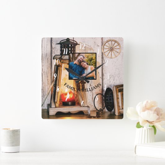 Aangepaste Rustieke Boerderij Lantaarnlamp  Hout Vierkante Klok (Huis)