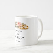 Aangepaste Rustieke Boho Bloemige Trouwcadeau Name Koffiemok (Voorkant rechts)