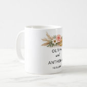 Aangepaste Rustieke Boho Bloemige Trouwcadeau Name Koffiemok (Voorkant links)