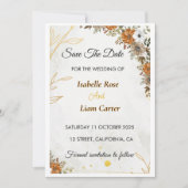 Aangepaste Rustieke Boho Herfst Save the Date Kaar (Voorkant)