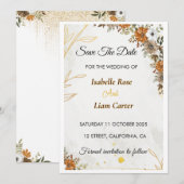 Aangepaste Rustieke Boho Herfst Save the Date Kaar (Voorkant / Achterkant)