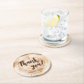 Aangepaste rustieke bruiloft hout grain gunst dank ronde kartonnen onderzetter (Insitu)