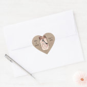Aangepaste rustieke bruiloft Mason Jar Heart Stick Hart Sticker (Envelop)