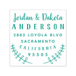 Aangepaste rustieke bruiloft typografie retouradre  zelfinktende stempel