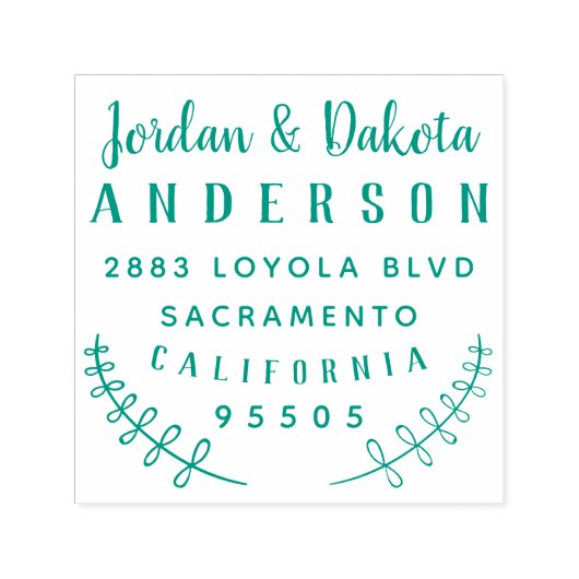 Aangepaste rustieke bruiloft typografie retouradre  zelfinktende stempel (Design)