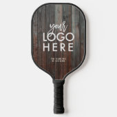 Aangepaste rustieke Business Logo Dark Barn Wood Pickleball Paddle (Voorkant)