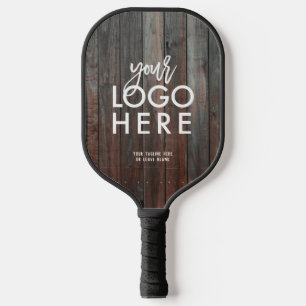 Aangepaste rustieke Business Logo Dark Barn Wood Pickleball Paddle