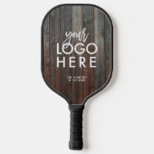 Aangepaste rustieke Business Logo Dark Barn Wood Pickleball Paddle (Achterkant)