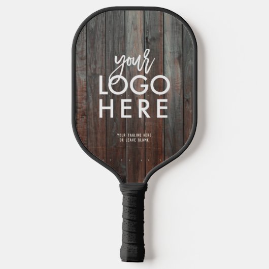 Aangepaste rustieke Business Logo Dark Barn Wood Pickleball Paddle (Achterkant)