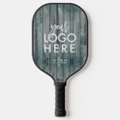 Aangepaste rustieke Business Logo Dark Driftwood Pickleball Paddle (Voorkant)
