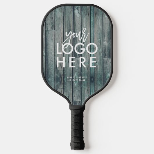 Aangepaste rustieke Business Logo Dark Driftwood Pickleball Paddle (Voorkant)