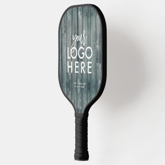 Aangepaste rustieke Business Logo Dark Driftwood Pickleball Paddle (Links)