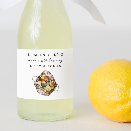 Aangepaste Rustieke Citroenen Limoncello Label Voedselcontainer Etiket
