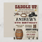 Aangepaste Rustieke Cowboy Western Verjaardagsfees Kaart (Voorkant / Achterkant)