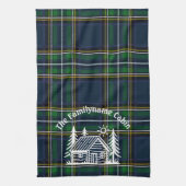 Aangepaste Rustieke Familie Cabin Keuken Handdoek (Verticaal)