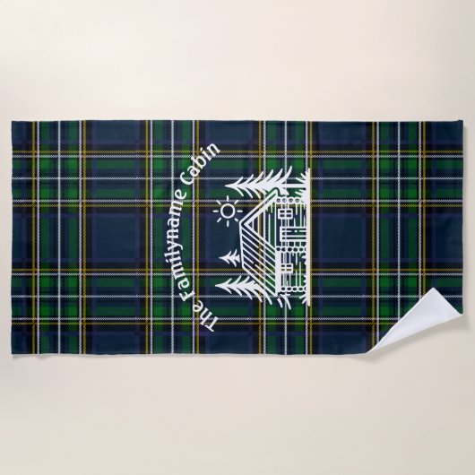 Aangepaste Rustieke Familie Cabin Strandlaken (Voorkant)