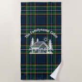 Aangepaste Rustieke Familie Cabin Strandlaken (Voorkant)