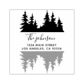 Aangepaste rustieke familienaam bomen retour adres rubberstempel (Afrduk)