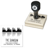Aangepaste rustieke familienaam bomen retour adres rubberstempel (Gestempeld)