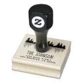 Aangepaste rustieke familienaam bomen retour adres rubberstempel (Stempel)