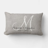 Aangepaste Rustieke Grijze Burlap Print Jubileum K Kussen (Voorkant)