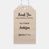 Aangepaste Rustieke Houten Bedankt van Koppel   Cadeaulabel (Voorkant)