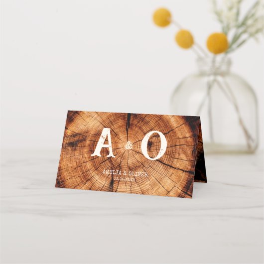 Aangepaste rustieke houten boomplak tafelnummer plaatskaartje (Achterkant)