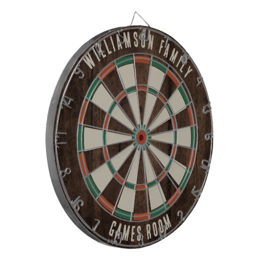 Aangepaste Rustieke Houten Look Familie Spelletjes Dartbord (Voorkant Links)