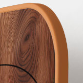 Aangepaste Rustieke Houten Textuur & Beer Monogram Pickleball Paddle (Links Detail)