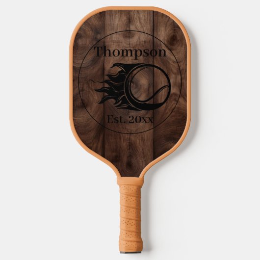 Aangepaste Rustieke Houten Textuur Pickleball Padd Paddle (Voorkant)